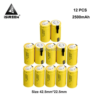 

SC Ni-CD 2500mAh 1.2V Rechargeable Battery Cells DIY Electric Battery Packs Subc Ni CD Accumulator Electronic Toys Toothbrush