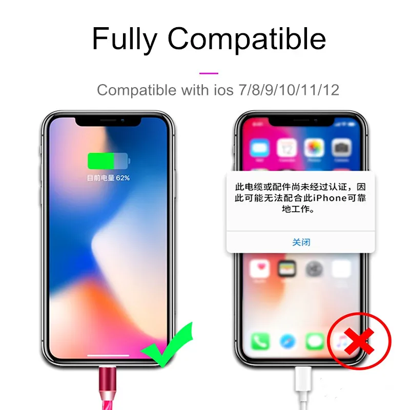 Vanniso 2 м магнит микро Usb кабель зарядный провод для iphone X 11 Xiaomi mi8 9t redmi note 7 samsung type C зарядное устройство светящийся шнур