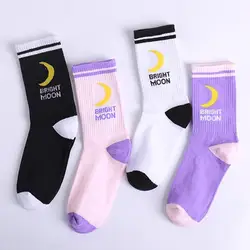 Яркие хлопковые носки в Корейском стиле Харадзюку с английскими буквами, женские носки с забавными носками, хип-хоп, скейтборд, Crew Sokken, SA-8