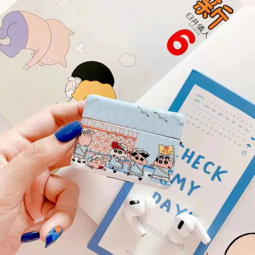 Милый чехол Crayon Shin-chan для Apple Airpods противоударный чехол для Apple AirPods 1 2 3 наушники костюм чехол s защитный чехол