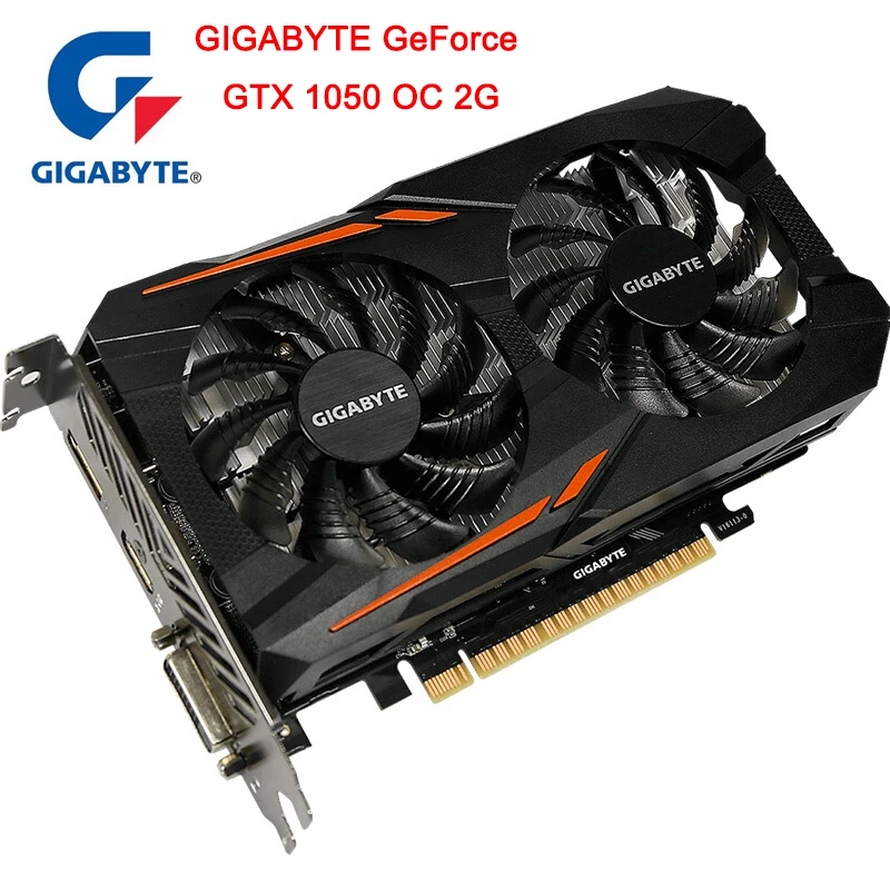 Новая графическая карта GIGABYTE GTX 1050 OC 2GB с GPU NVIDIA GDDR5 128 бит памяти видеокарта для ПК