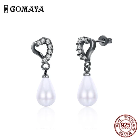 Shell Pearl Earring Romantic Elegant  Clear Zircon Drop Earrings For Woman Fit Valentine's Day present Jewelry Gift