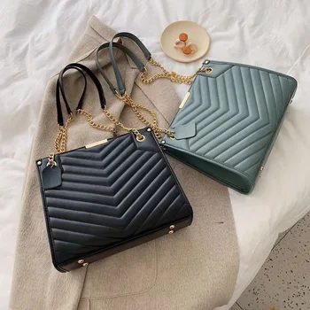 

Fashion Chain Large Capacity Travel Shopping Black White Green Red Brown New Women Shoulder Bags Messenger Tote Bag