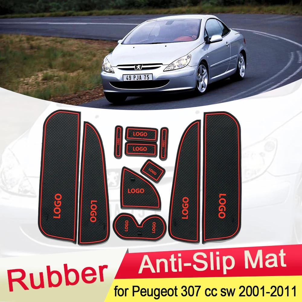 Противоскользящий резиновый коврик для Peugeot 307 cc sw 2001 ~ 2011 дверная канавка