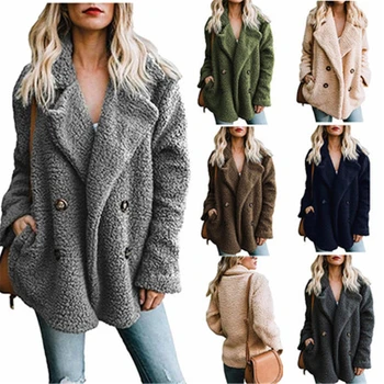 

Winter Faux Fur Jacket Women Coat Women Warm Autumn Oversize Jackets Female Overcoat Women Jacket Outerwear Computer Knitted