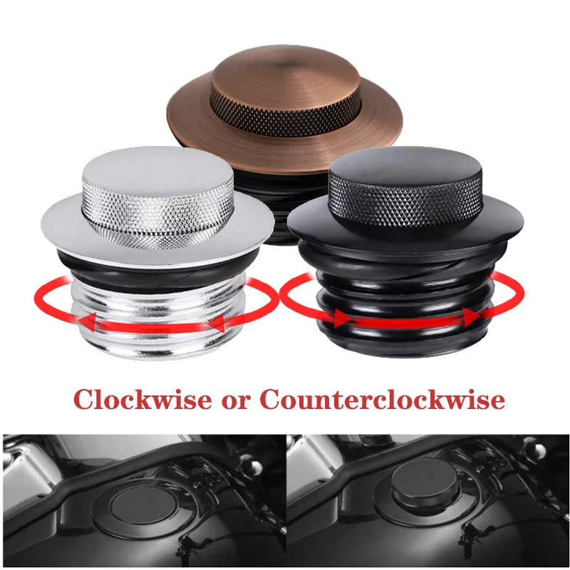 Motorcycle Gas Cap Pop Up Screw In Flush Mount Fuel Tank Cover For