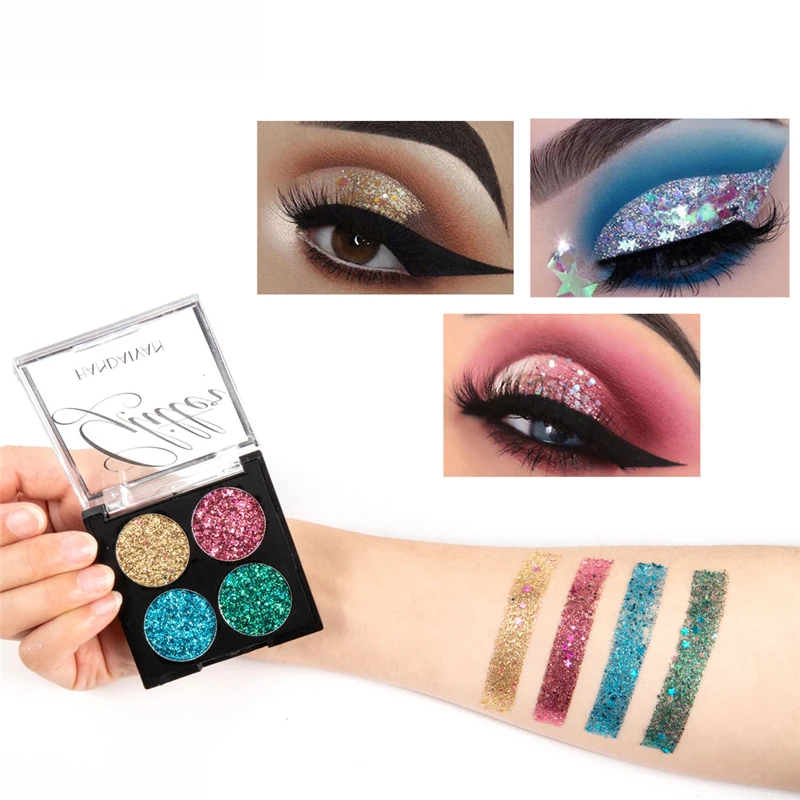 Палитра теней для век с золотыми блестками блестящая палитра женщин| |