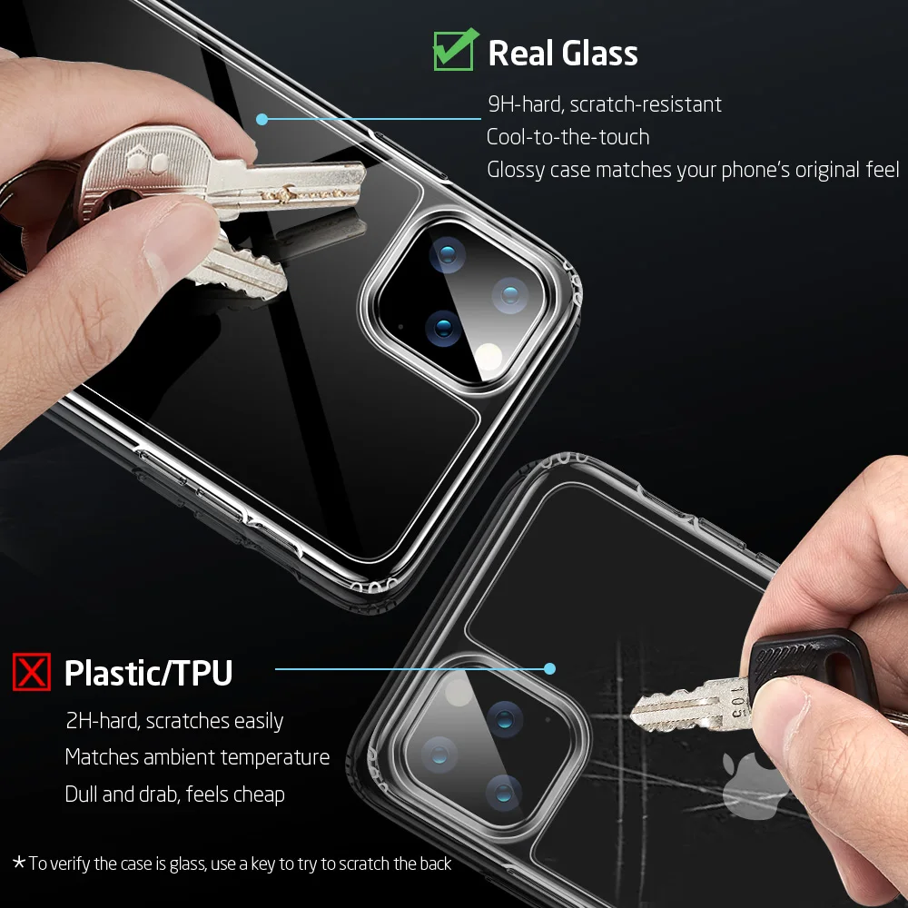 ESR чехол из закаленного стекла для iPhone 11 Pro Max противоударный чехол-бампер для iPhone 11 роскошный зеркальный чехол для iPhone11 11Pro