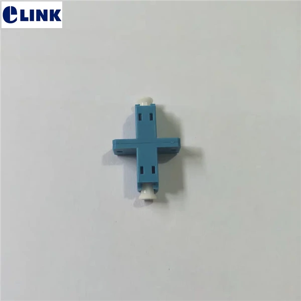 

50pcs LC/UPC Simplex fiber optic adapter with flange plastic BLUE SM LC UPC SX FTTH coupler connector ELINK IL<0.2dB