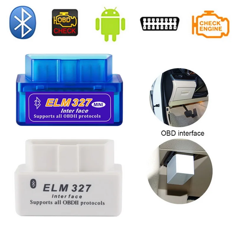 

Mini ELM327 Bluetooth V1.5 Car Diagnostic Tool ELM 327 Bluetooth Scan Tool Scanner Adapter For Android Devices For Protocol