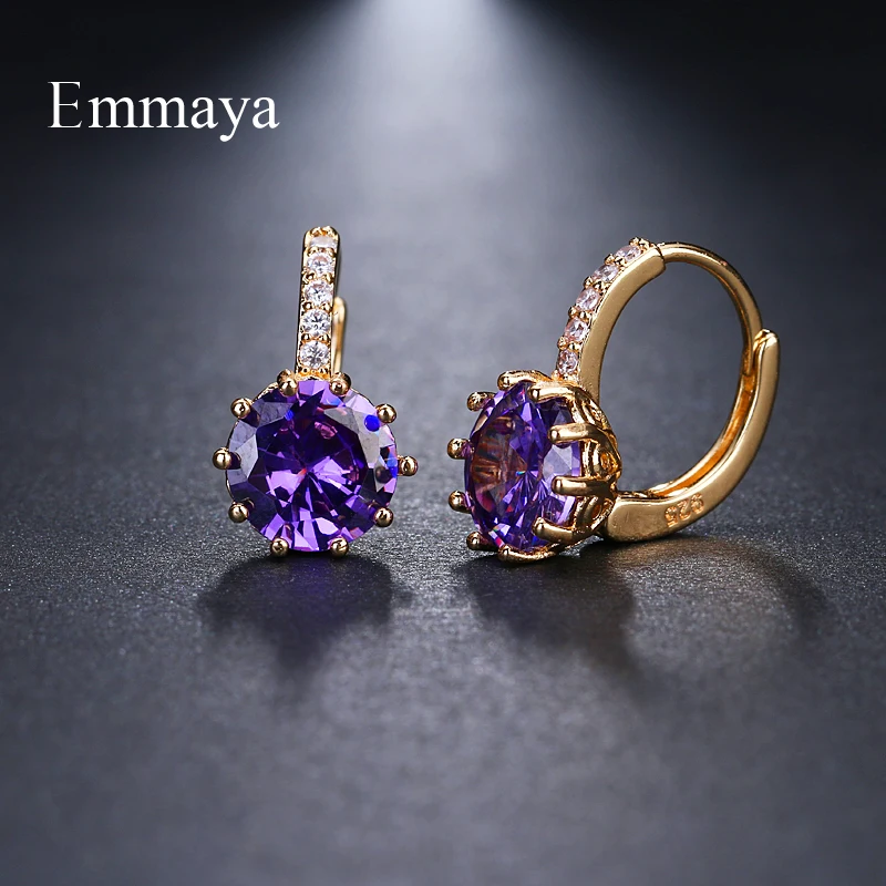 Stud Earrings 9 Colors AAA CZ Element For Women Wedding Party Gift
