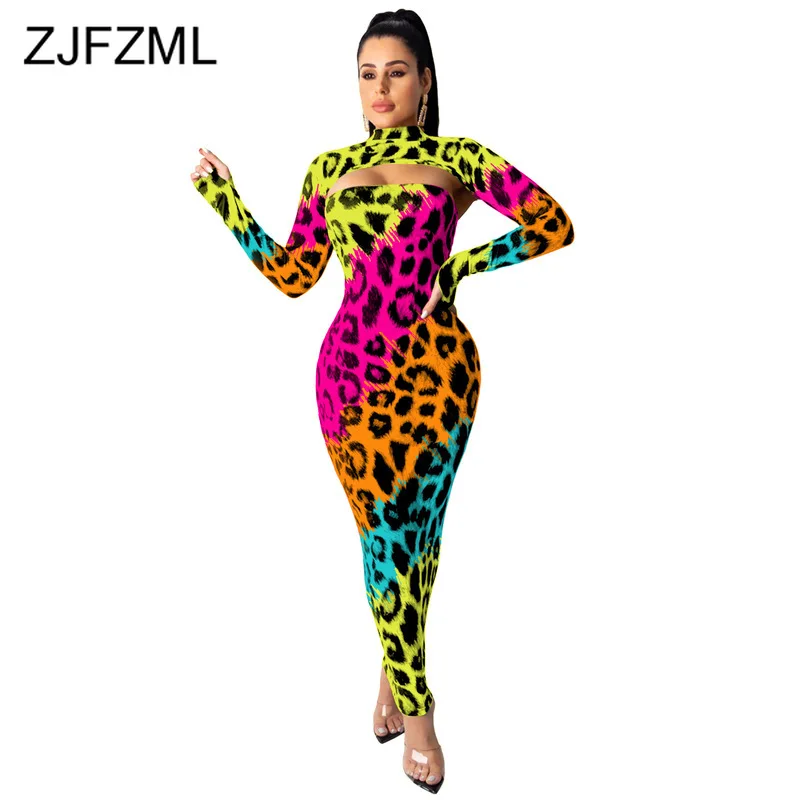 Камуфляжной расцветки с леопардовым принтом сексуальный женский комплект 2 шт.