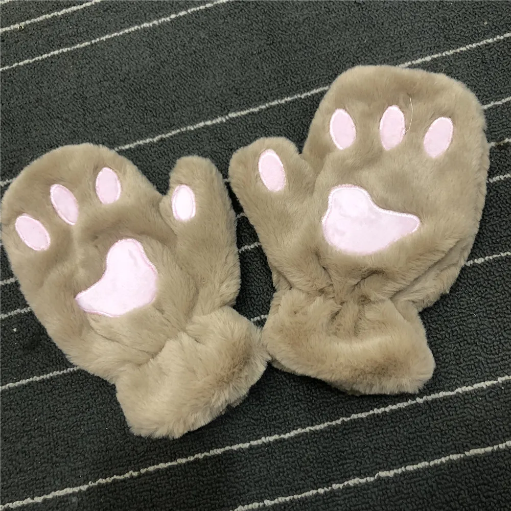 Coffee gloves Новая дизайнерская детская бархатная шапка, зимняя теплая шапочка с ушками медведя, Детская ветрозащитная шапка, шарф для девочек и мальчиков, s - Цвет: Coffee gloves