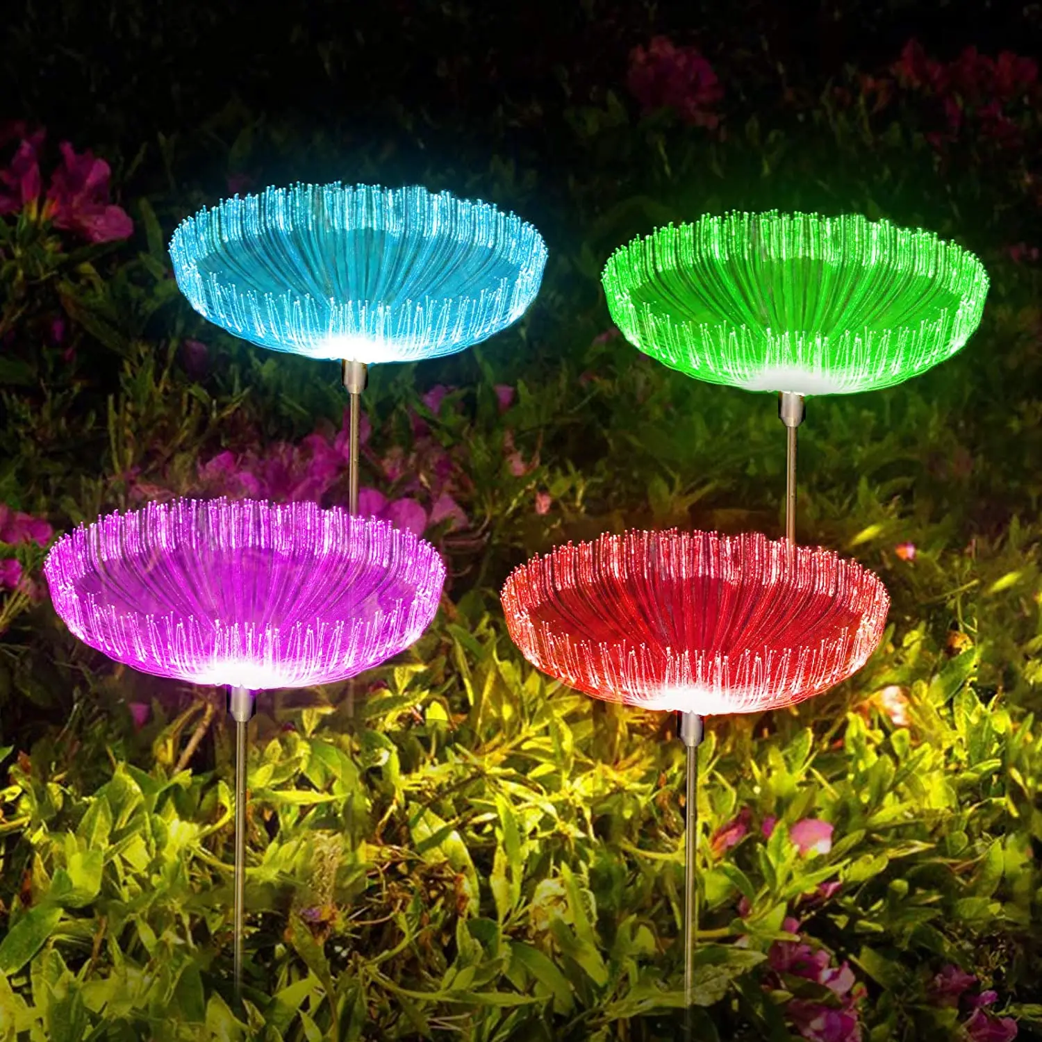

2Pcs Solar LED 7 Colorful Stake Light Outdoor Decorative Garden Pathway Yard Xmas Multi-Colored Decor Garden Pathway Light
