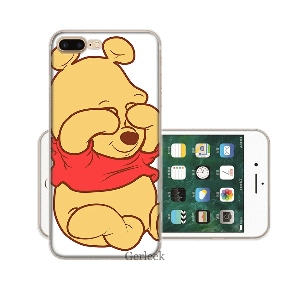 Чехол для мобильного телефона из ТПУ для iPhone 11 Pro XR X XS Max iPhone 7 8 6 6S Plus 5 5S SE, чехол с милым рисунком Винни-Пуха