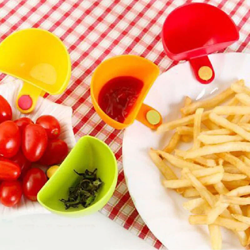 

Plasic Dip Saucers Assorted Salad Sauce Ketchup Dip Clip Cup Bowl for Tomato Salt Vinegar Sugar Flavor Splice props