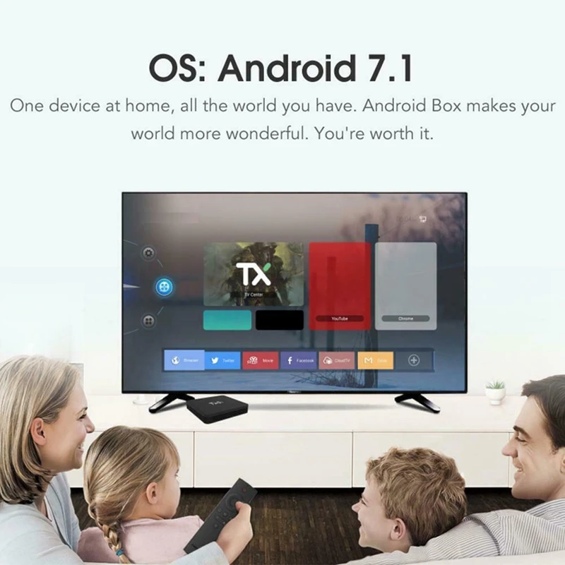 TX9S Smart Android 7,1 ТВ приставка S912 2 ГБ/8 ГБ 4K HD 1080P H.265 приставка 2,4G Wifi медиаплеер