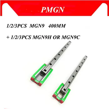 

1,2,3pcs 9mm Linear Guide MGN9 L= 400mm High quality linear rail way + MGN9C or MGN9H Long linear carriage for CNC XYZ Axis