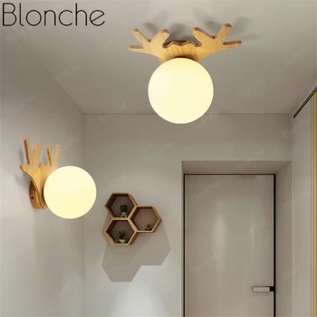 

Nordic Modern Wood & Glass Ceiling Lamps Led Ceiling Lights for Living Room Bedroom Kitchen Balcony Home Decor Loft Fixtures