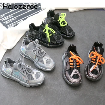 

Spring Kids High Sport Sneakers Baby Girls Mesh Casual Sneakers Boys Brand Running Shoes Children Slip On Sneakers Trainers New