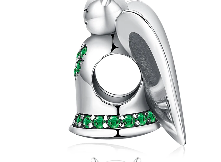 JewelryPalace 925 пробы серебро сладкий Ангел Дьявол зеленый кубический цирконий сердце Шарм для Для женщин как красивые подарки Новая горячая распродажа