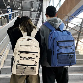 

New Style INS Harajuku Backpack Men's Large Capacity Waterproof Fashion Schoolbag Casual Computer Backpack Fashion