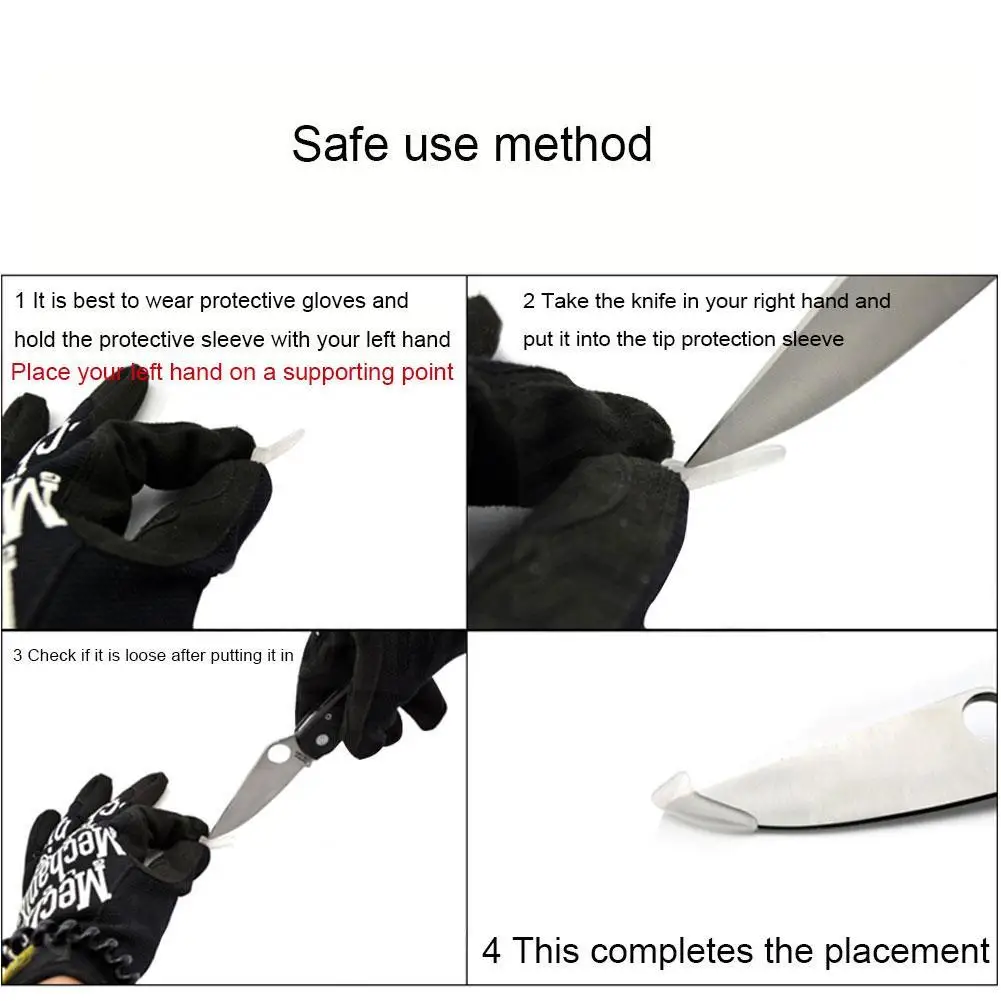 10PCS Tooltip Protection Cover Anti-Tip Sleeve Kitchen Knifepoint Gags Plastic Clear Case