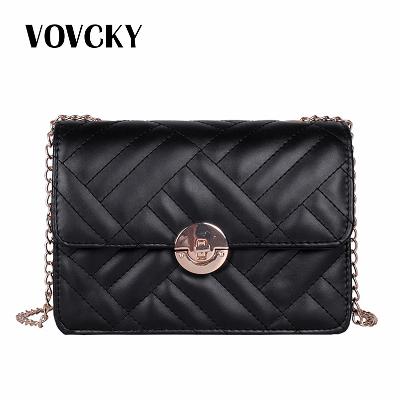 

Square Chain Crossbody Bags For Women 2019 Fashion Black Leather Handbags Shoulder Female Bags Small Purse Torebki Damskie