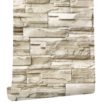 

Rock Wallpaper-Stacked Stone Wallpaper-Faux Brick Wallpaper, Stone Self-Adhesive & Removable Wallpaper for Walls Backspl