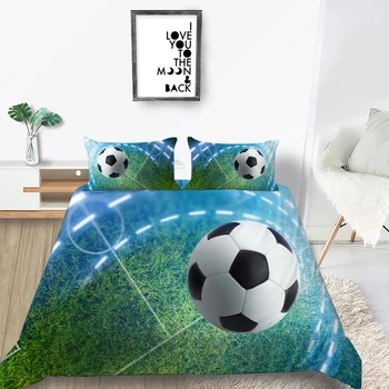 

Football Bedding Set King Size Fashionable 3D Cool Boys Duvet Cover Queen Twin Full Single Double Soft Unique Design Bed Set