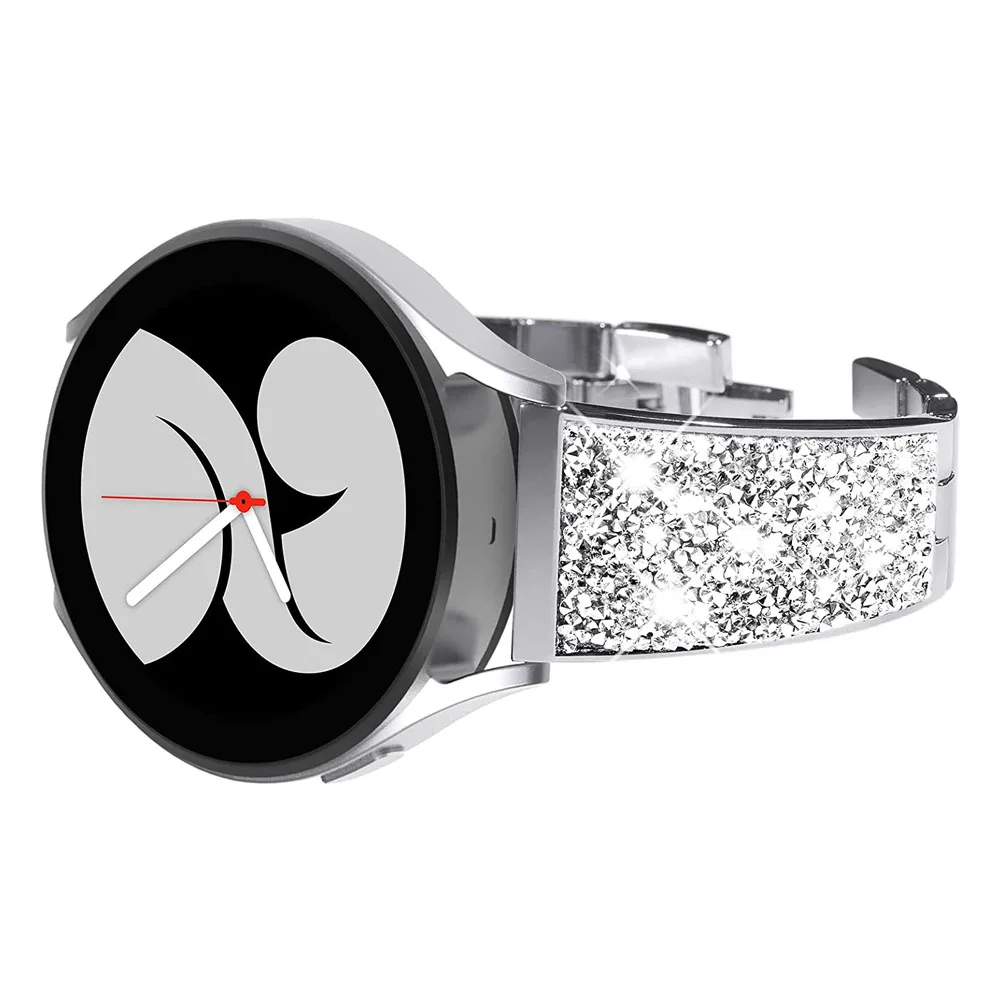 Elegant Diamond Bracelet Watch Strap, 20-22mm Adjustable Band