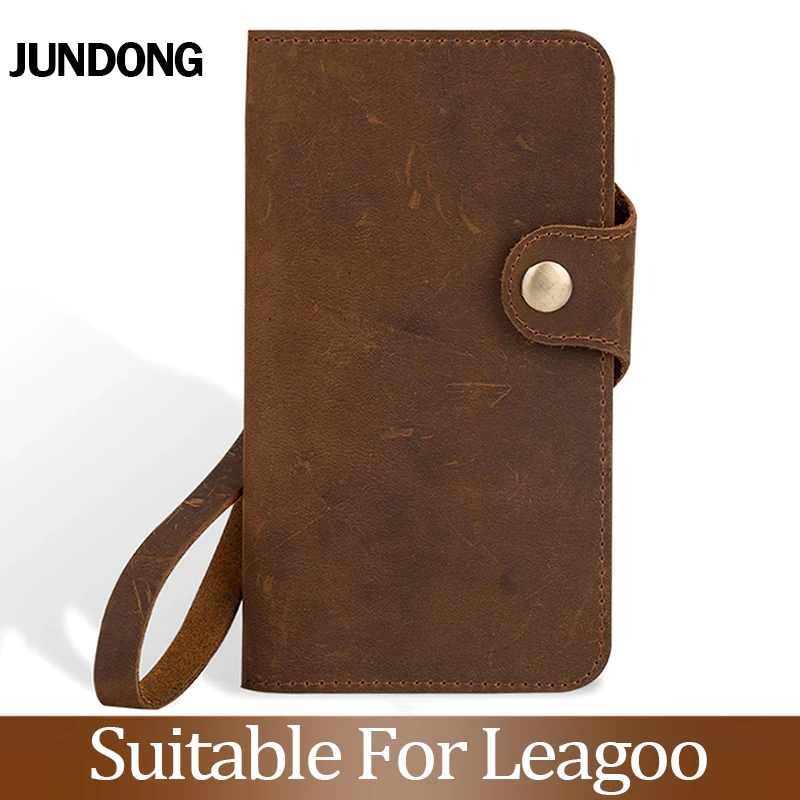

For Leagoo Power 2 Kiicaa Power M7 M8 M9 M11Plus S8 S8 Pro T5 T8s Case Cowhide Wallet crazy horse skin Phone Cover