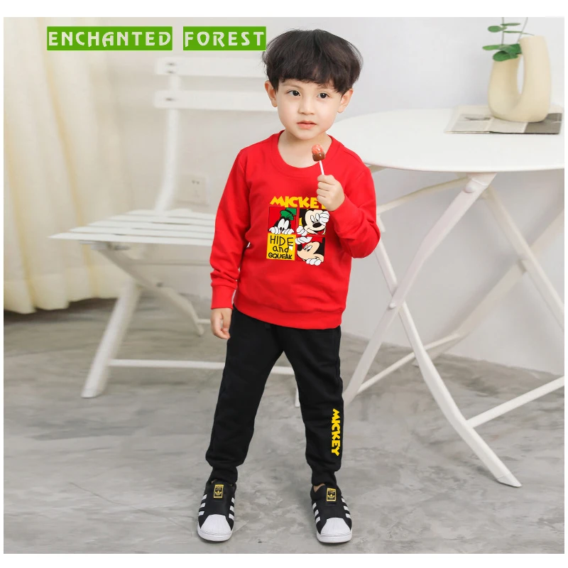

Children's suits children's sweater suit fashion children's long sleeves comfortable cotton children's Cartoon sweater + pants