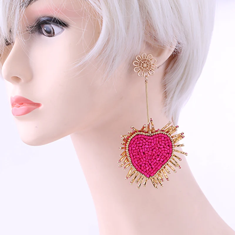 INS 2019 Blue Parrot Tassel Earrings for Women Crystal Bird Drop Earrings Long Fringed Dangle Earrings Wedding Jewelry Evil Eye Rhinestone Statement Earrings Gift for Mon Wife Friends Christmas Party earrings