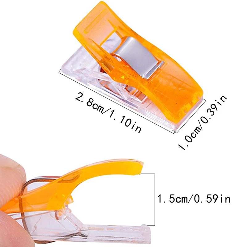 MIUSIE 20pcs Job Foot Case Multicolor Plastic Clips Fabric Clamps Patchwork Hemming Sewing Tools Sewing Accessories sewing clips garment clips plastic clips