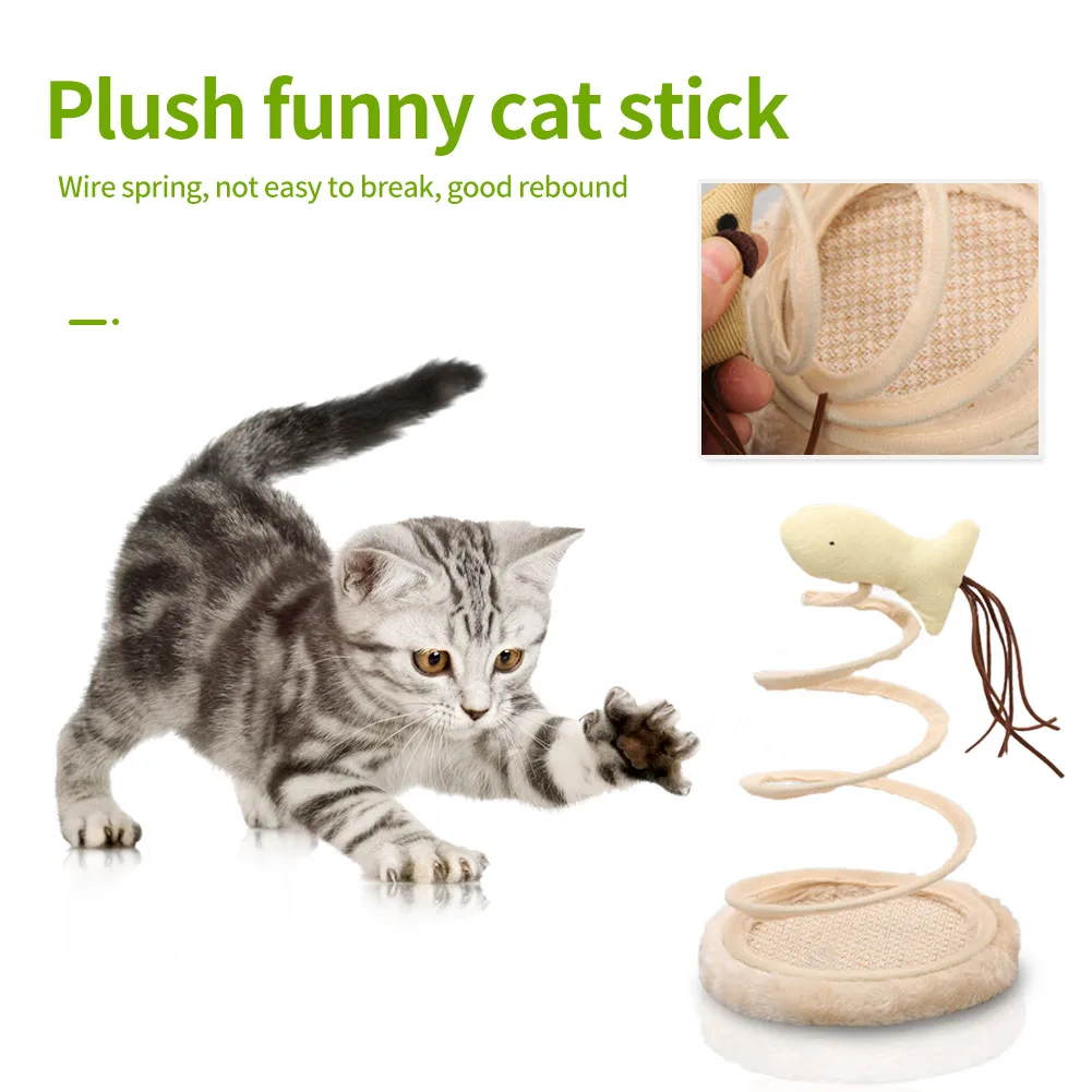 

Pet Animal Spring Teaser Rod Cat Interactive Kitten Playing Wand Molar Toys Cat Teaser Catcher Training Toy Kitten Scratcher