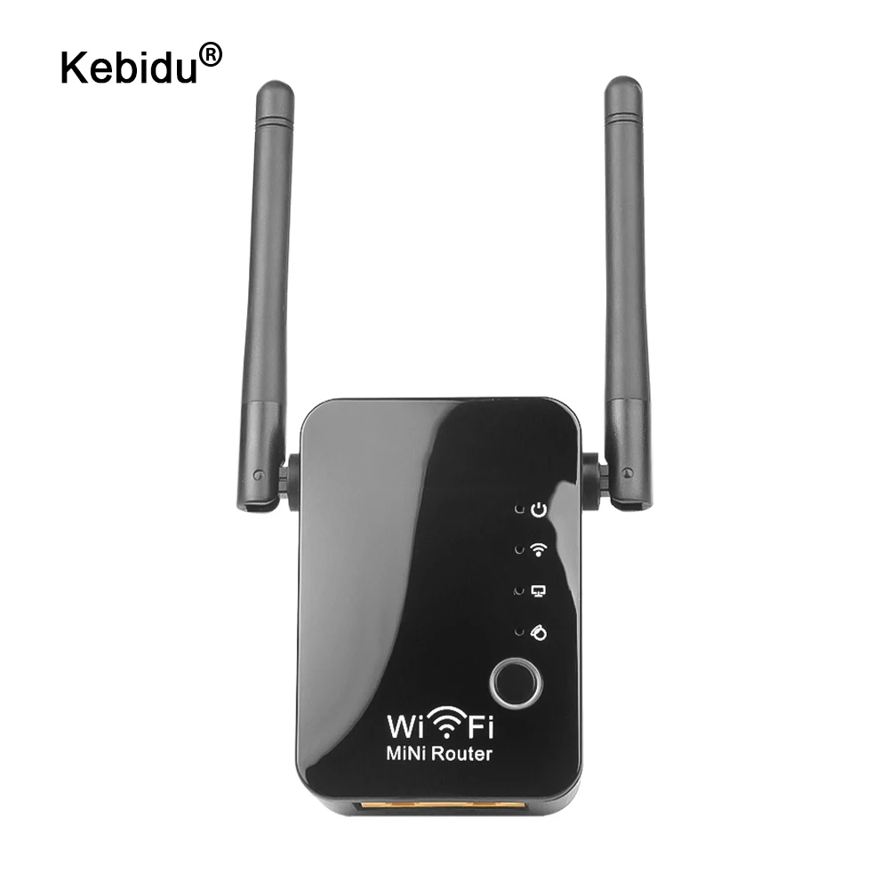 300Mbps 2.4G WIFI Repeater Router Wireless Range Extender US Wall Plug w/Antenna 