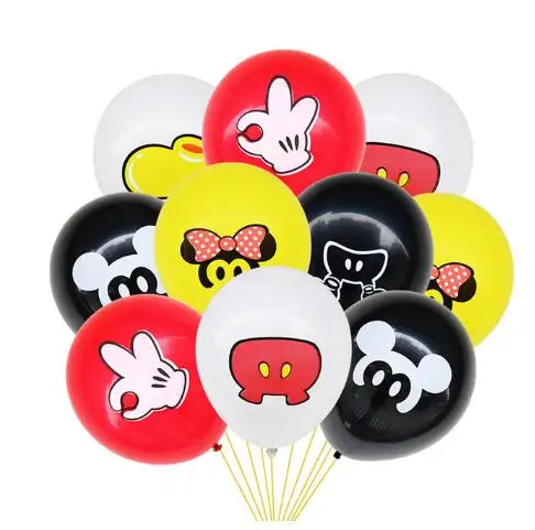 Mickey Mouse Party Baby Disposable Tableware Cup Cake Topper Ballon Boy and Girl Birthday Party Kids Party Supplie Color Decor 10pcs Balloons-5
