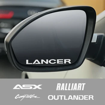 

4PCS Car Rearview Mirror Decals Stickers For Mitsubishi Lancer 10 3 9 EX Outlander 3 ASX Ralliart Competition Auto Accessories