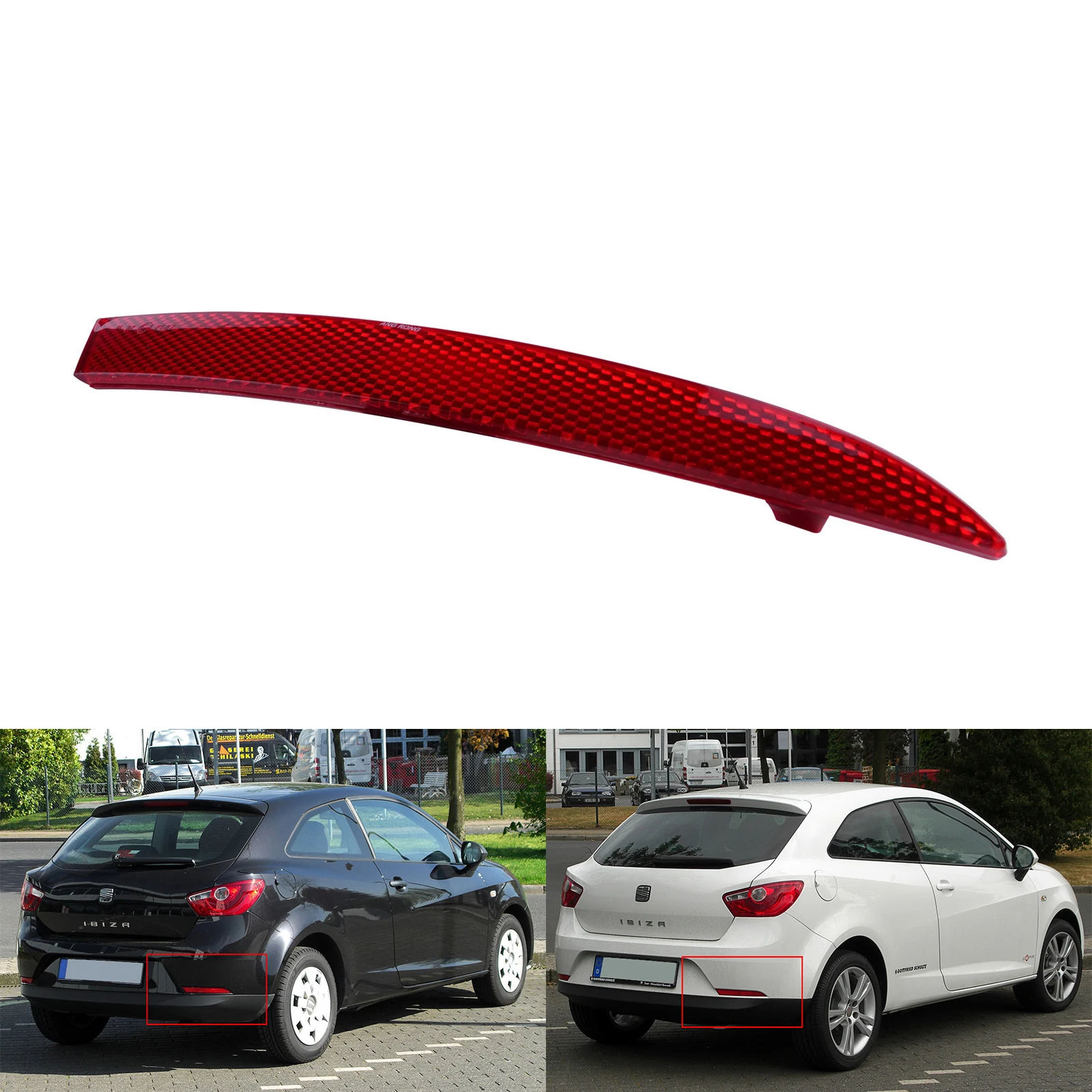 Riflettore Paraurti Posteriore Coperchio Fanale Posteriore O/S Destro Per Seat Ibiza 6J Mk V 2008-2012