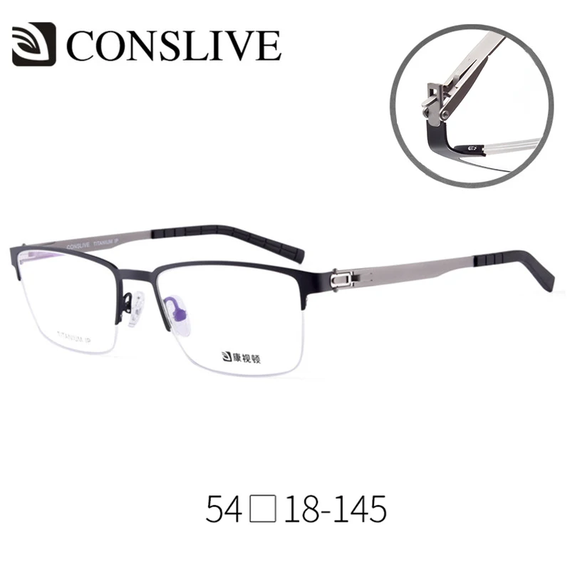 

Titanium Eye Glass Frame for Men Half Rimless Titanium Man Eyeglasses Multifocal Progressive Optical Spectacles Frames V6909