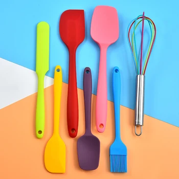 

7pcs Silicone Cooking Tools Set Heat Resistant Spatula Oil Brush Nonstick Shovel Eggs Beater For The Pastry Chef And Home