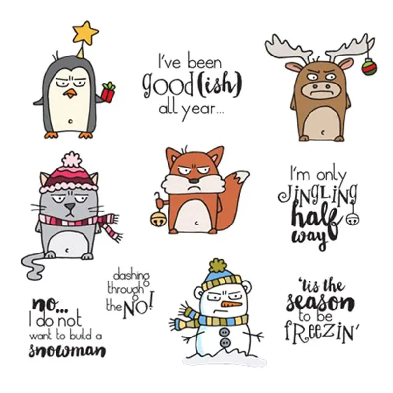 

Christmas Animals Silicone Clear Seal Stamp DIY Scrapbooking Embossing Photo