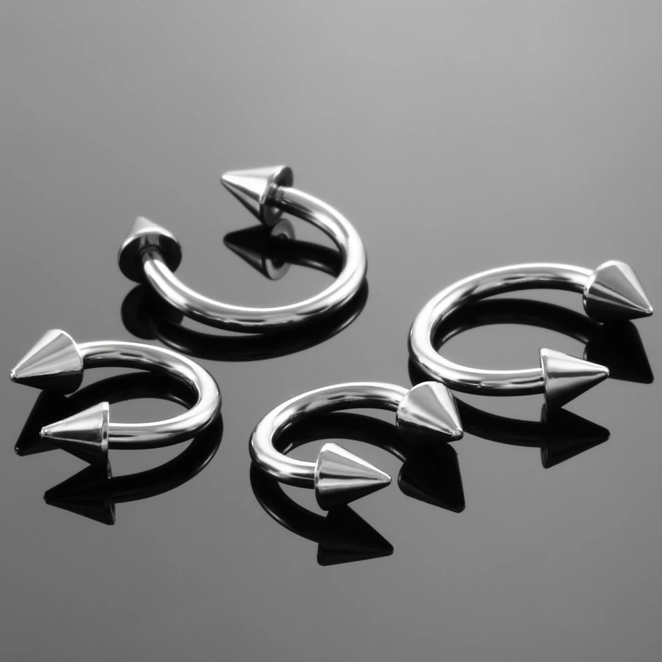 2 PZ Acciaio Chirurgico Ferro Di Cavallo Circolare Barbell 16g 5/16 8mm - Foto 5