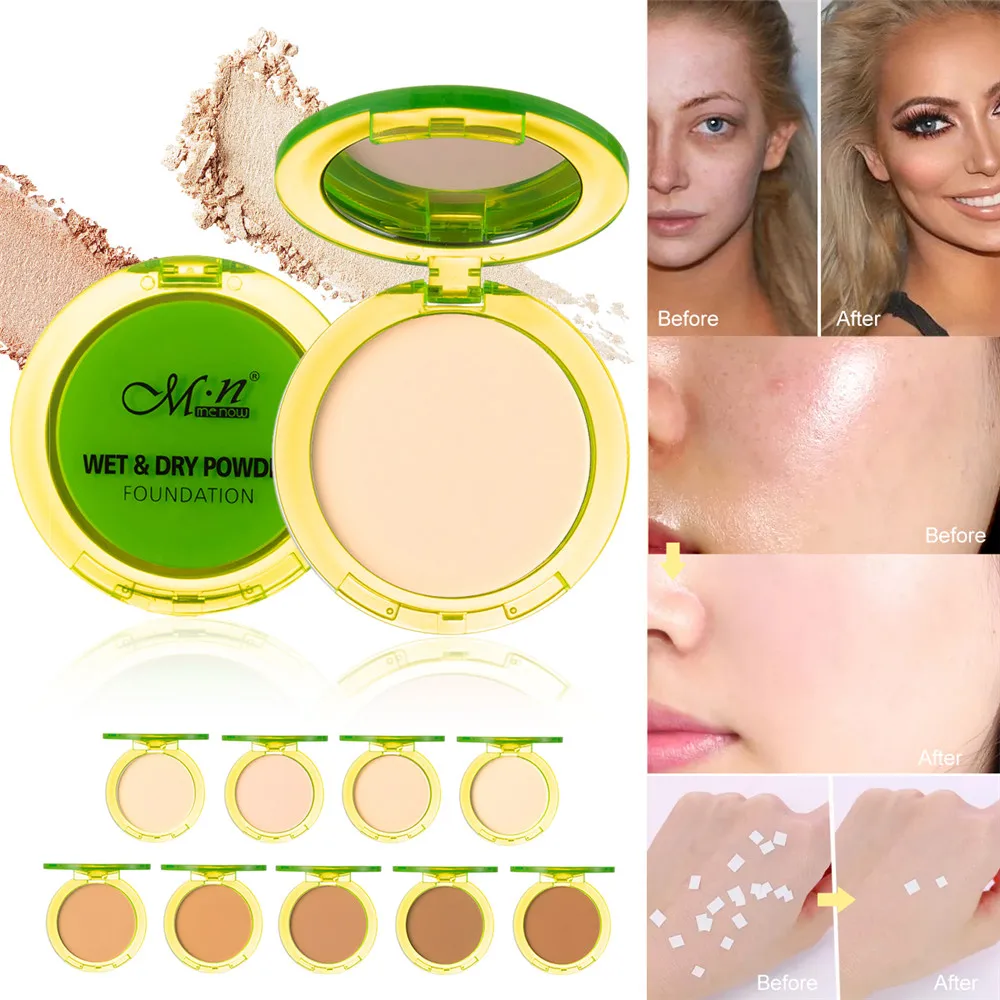 

Face Concealer Pressed Powder Oil Control Powder Concealer Foundation Brighten Waterproof Matte Lasting Makeup Palette Cosmetics