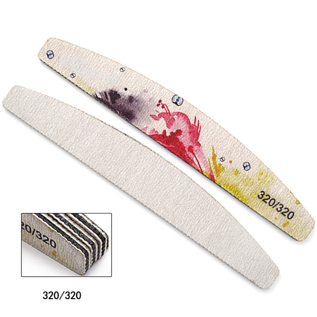 lot New Nail File Flower Printed Nail buffer Colorful Lime a ongle 80/100/150/180/240 Professional Manicure Tools