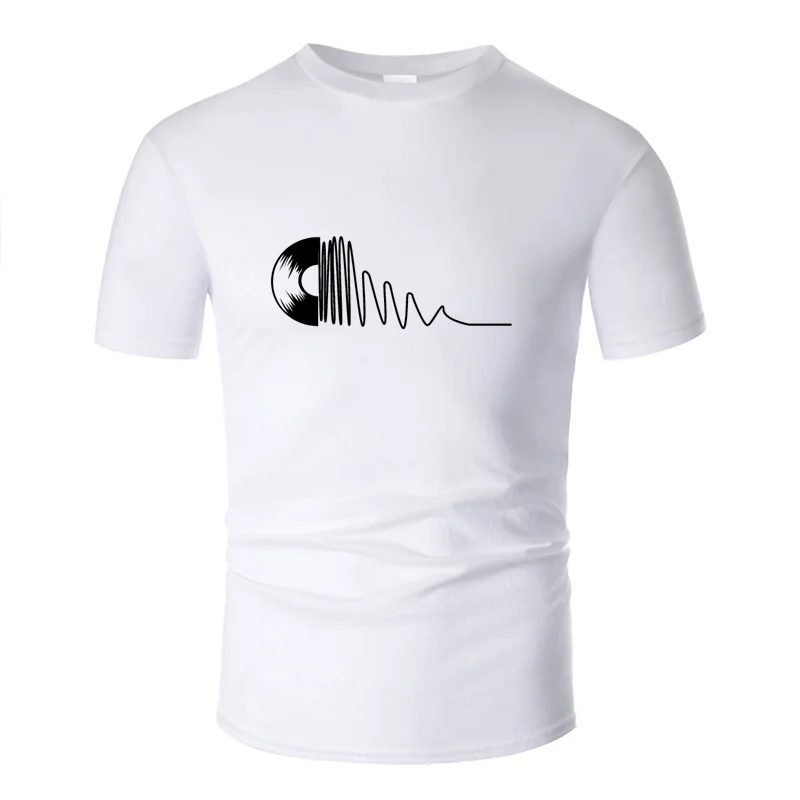 Новое поступление, футболка Comical records music love wave, черная, большой размер S~ 5xl, Мужская футболка для отдыха, фитнес-футболка со слоганом, топы - Цвет: Men-White