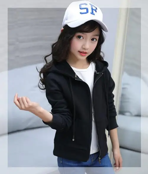 

Girls Spring Autumn New Kids Fashion Solid Color Jacket Coat Girl Top Outwear