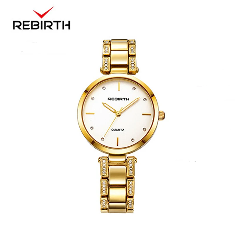 

Fashion Women Watches Luxury Rhinestone Stainless Steel Band Hardlex Round Quartz Wristwatch