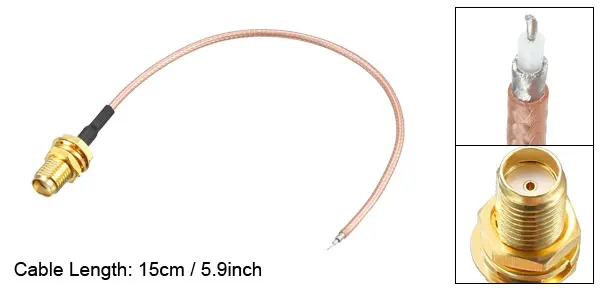 Uxcell Низкая потеря радиочастотный коаксиальный кабель SMA женский SMA Мужской RP-SMA женский IPX 10 см 20 см 30 см 50 см 100 см соединительный коаксиальный провод RG-178 - Цвет: SMA Female (15cm)